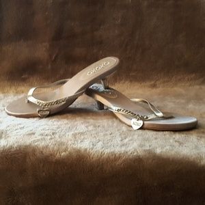 Xoxo - Silver Thong Heel Sandals - 10